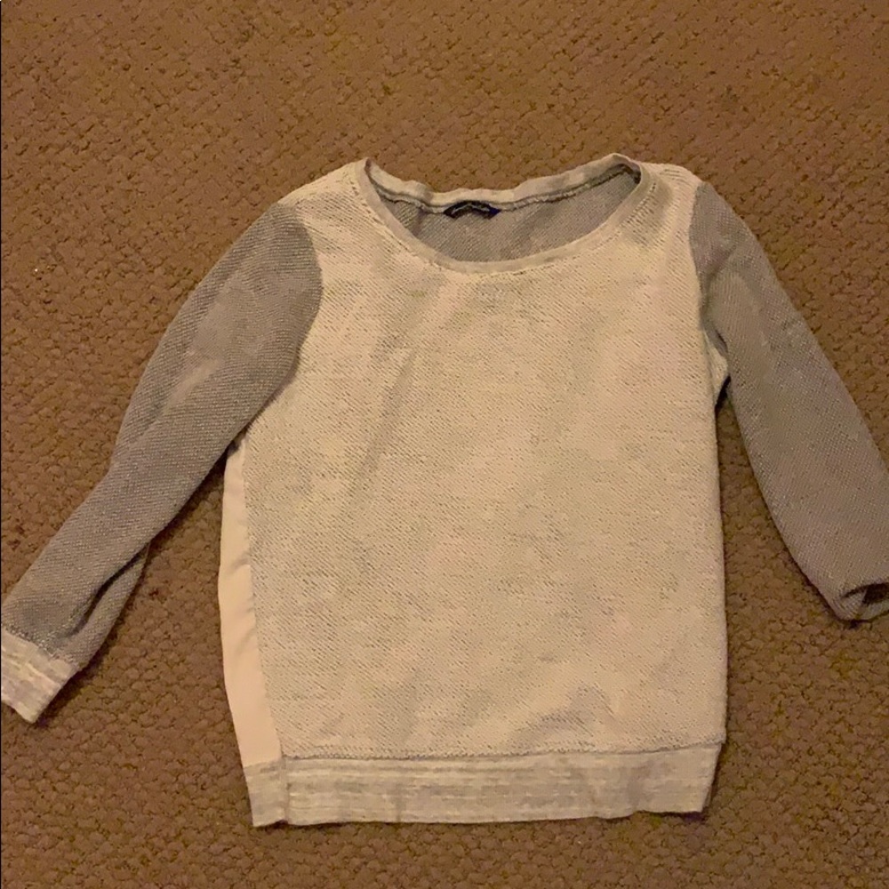 cropped gray sweater with cutout back